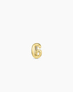 Alphabet Huggie || option::18K Gold Plated, G