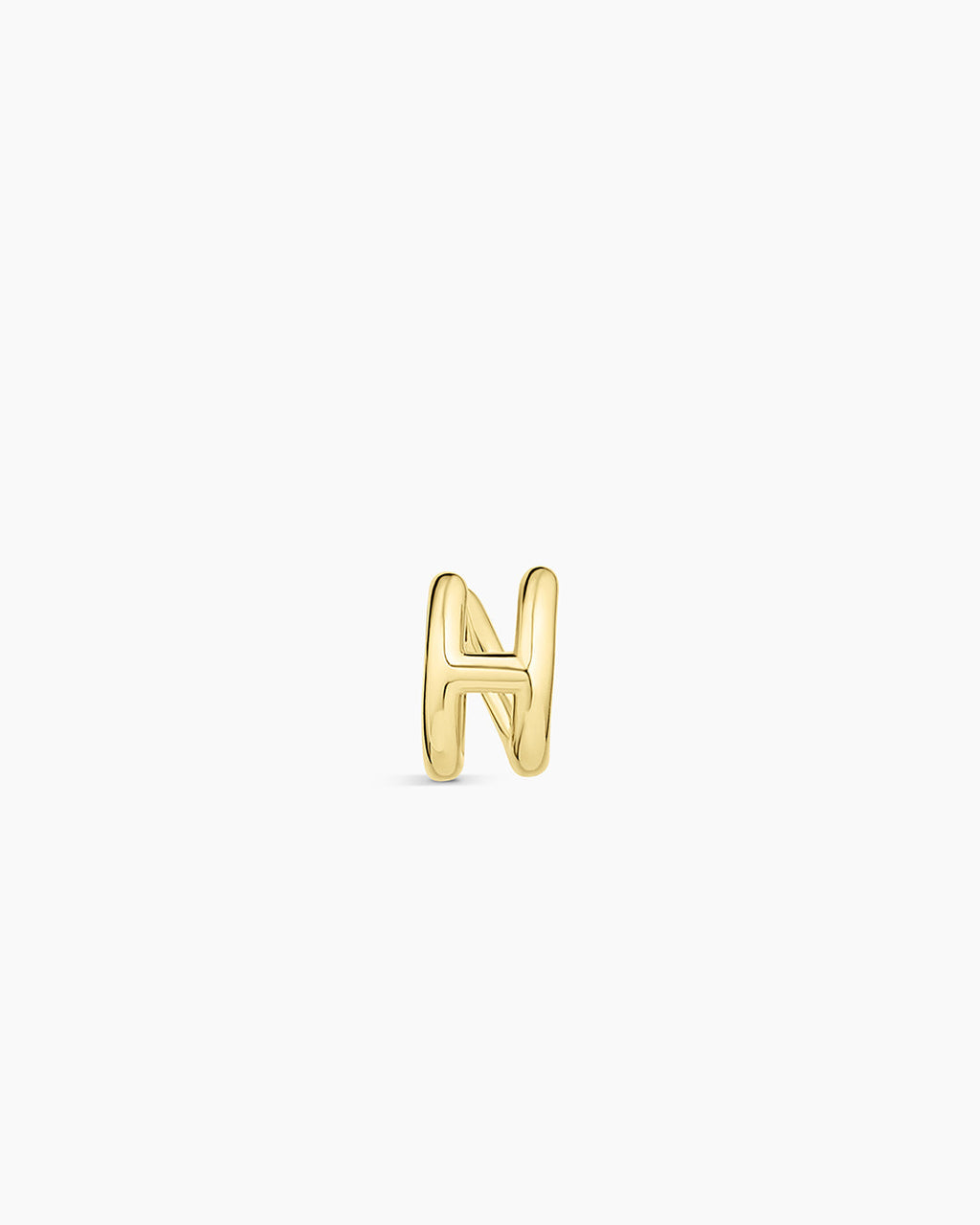Alphabet Huggie || option::18K Gold Plated, H
