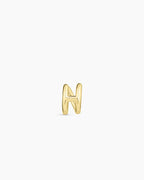 Alphabet Huggie || option::18K Gold Plated, H