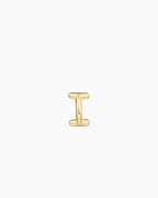 Alphabet Huggie || option::18K Gold Plated, I