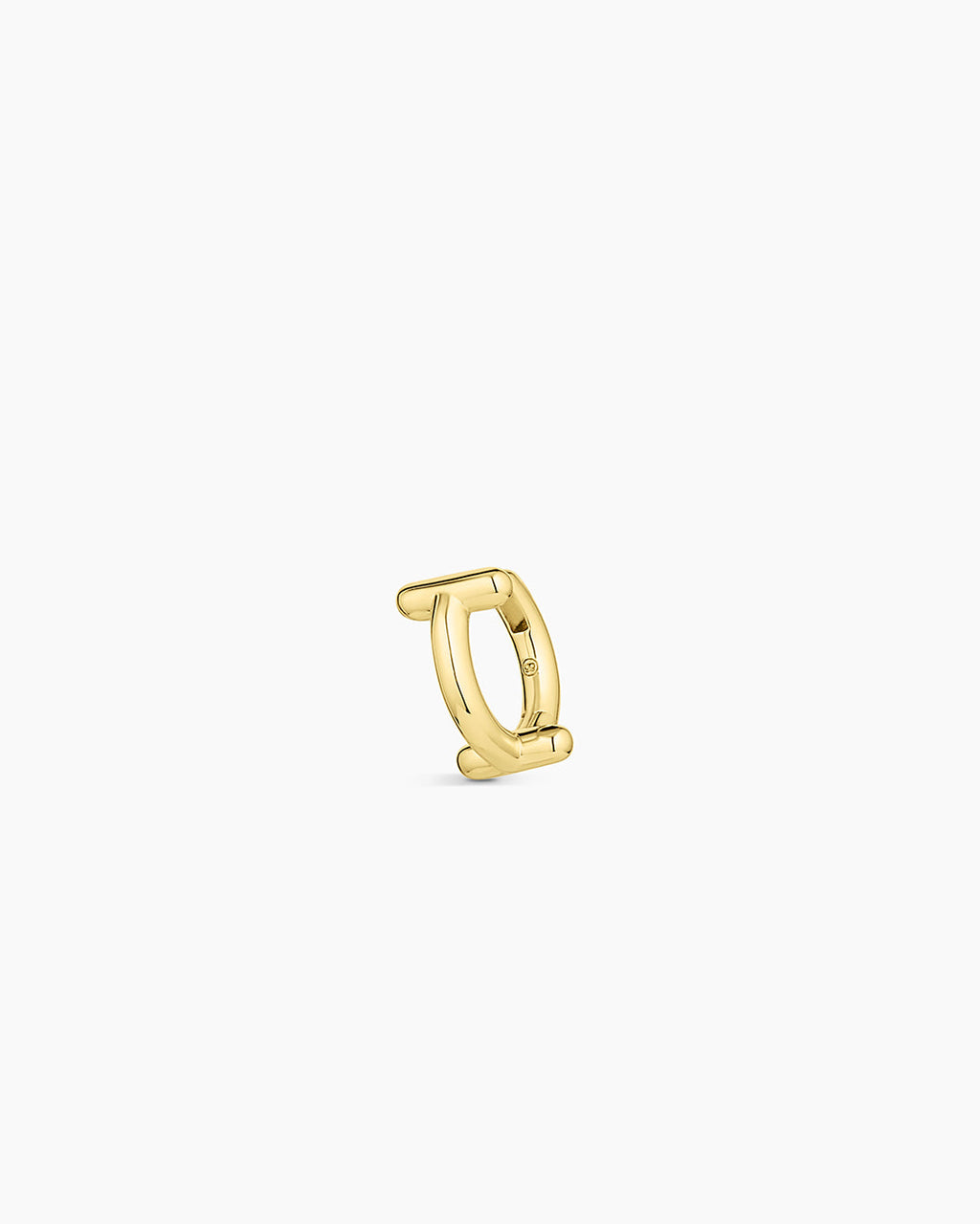 Alphabet Huggie || option::18K Gold Plated, I