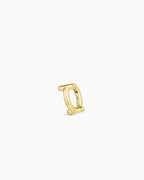 Alphabet Huggie || option::18K Gold Plated, I