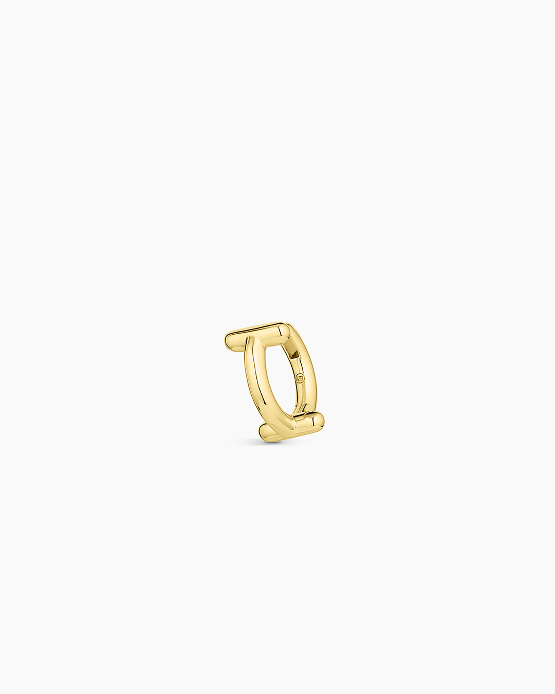 Alphabet Huggie || option::18K Gold Plated, I