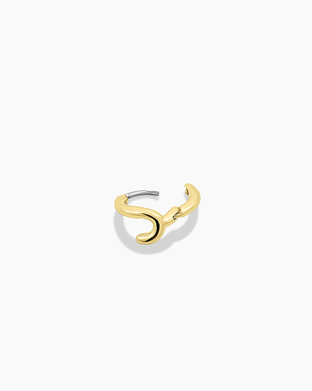 Alphabet Huggie || option::18K Gold Plated, J