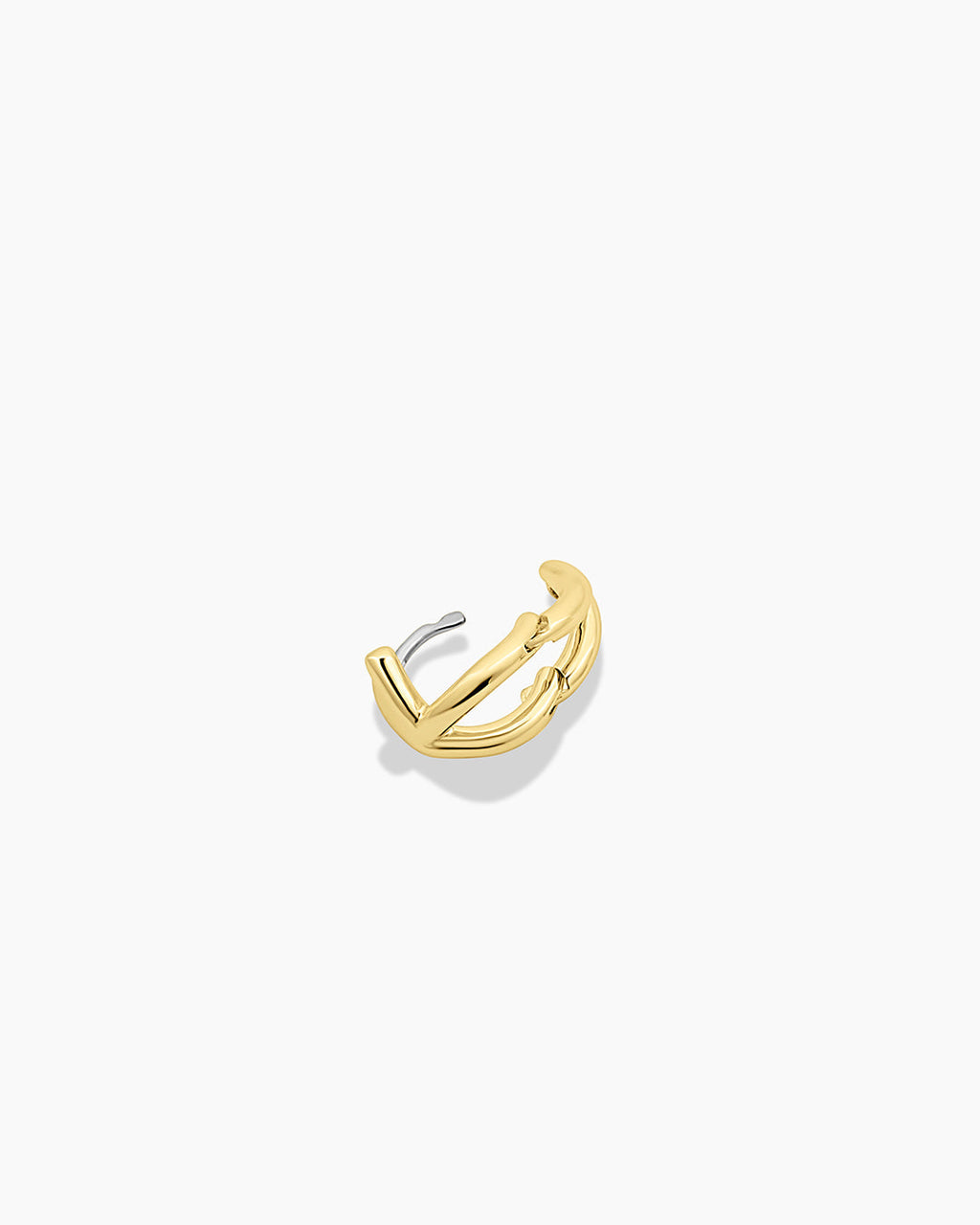 Alphabet Huggie || option::18K Gold Plated, K