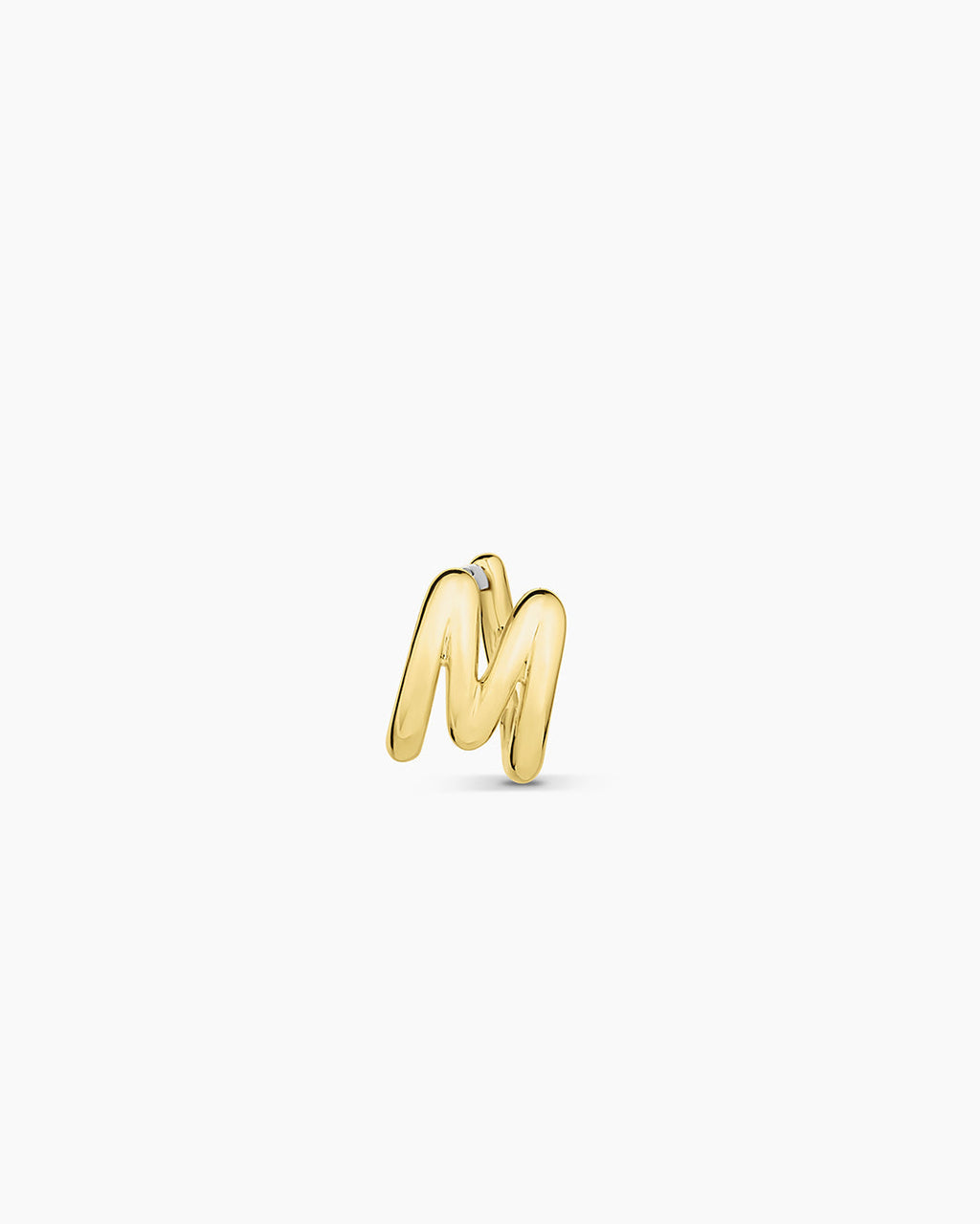 Alphabet Huggie || option::18K Gold Plated, M