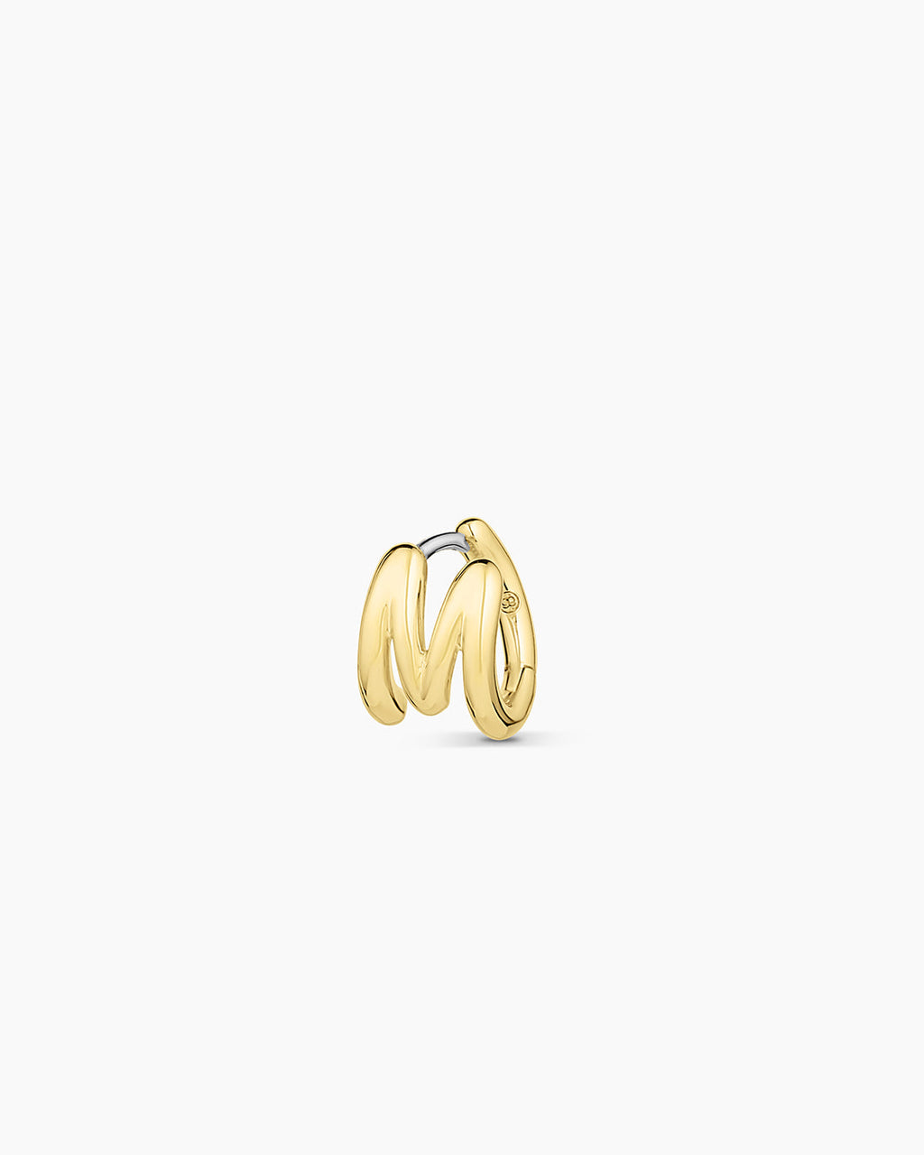 Alphabet Huggie || option::18K Gold Plated, M