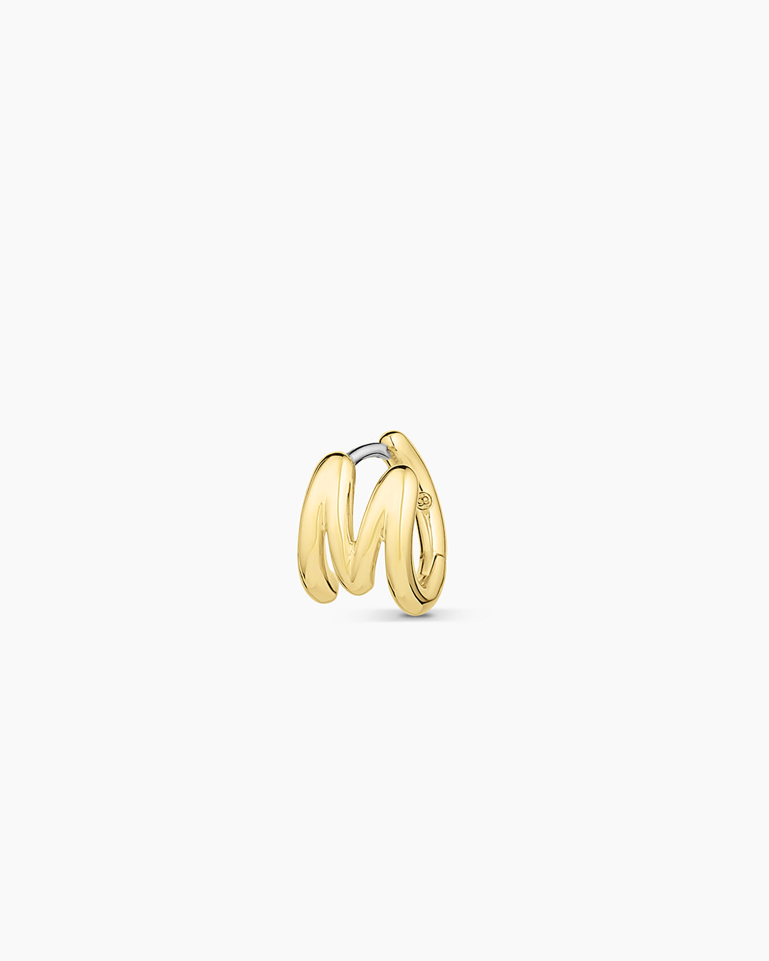 Alphabet Huggie || option::18K Gold Plated, M