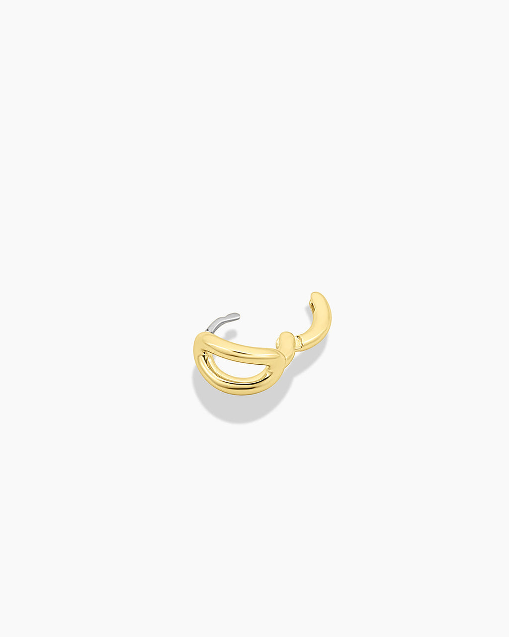 Alphabet Huggie || option::18K Gold Plated, O