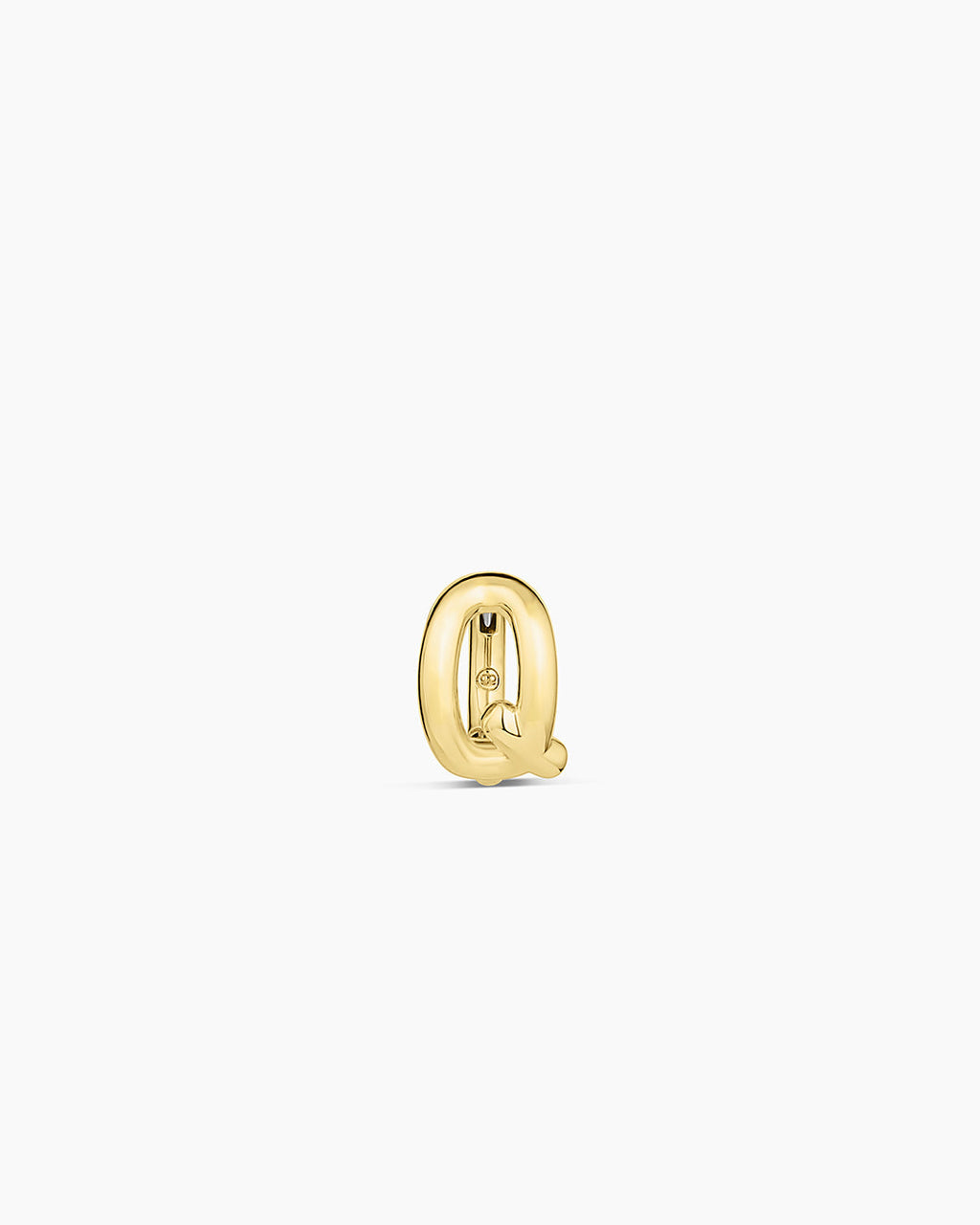 Alphabet Huggie || option::18K Gold Plated, Q