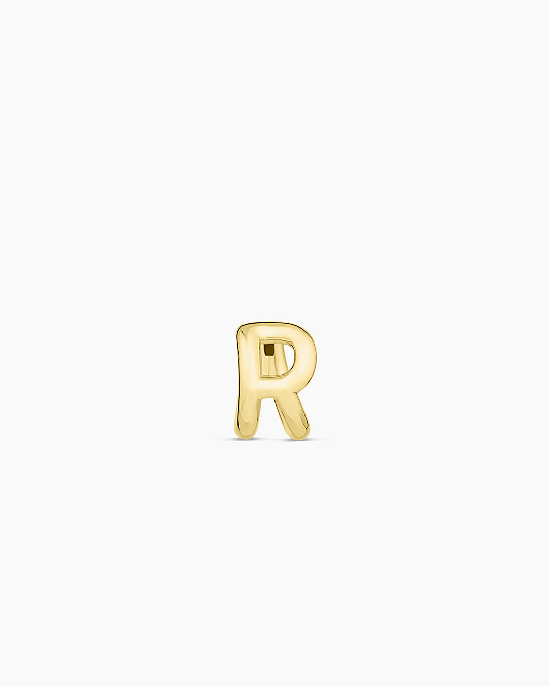 Alphabet Huggie || option::18K Gold Plated, R