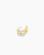 Alphabet Huggie || option::18K Gold Plated, R