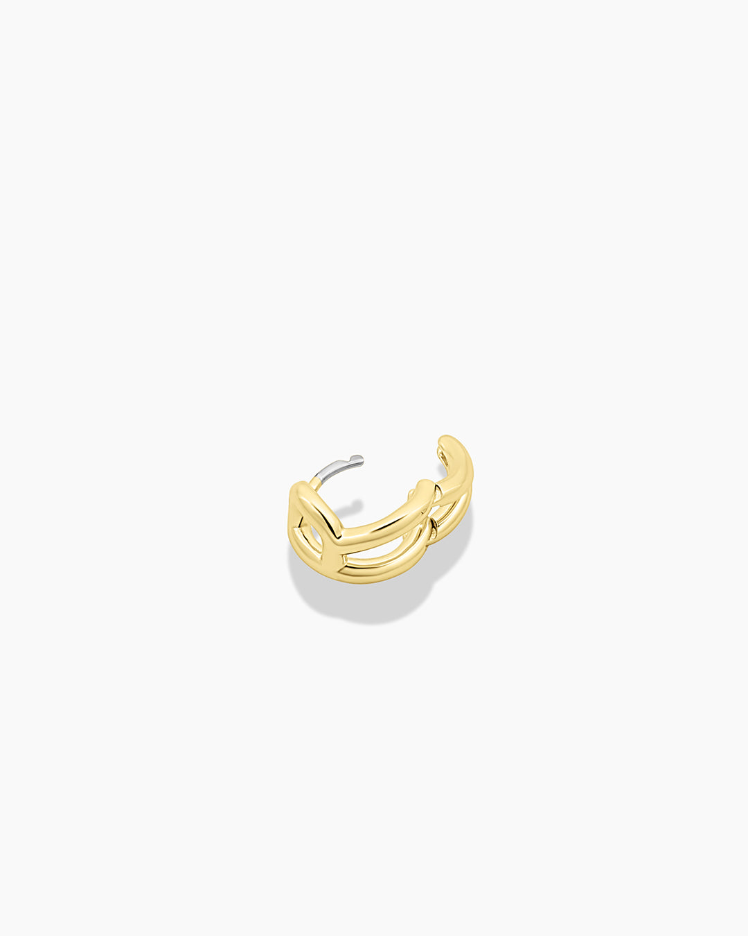 Alphabet Huggie || option::18K Gold Plated, R