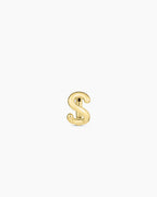 Alphabet Huggie || option::18K Gold Plated, S