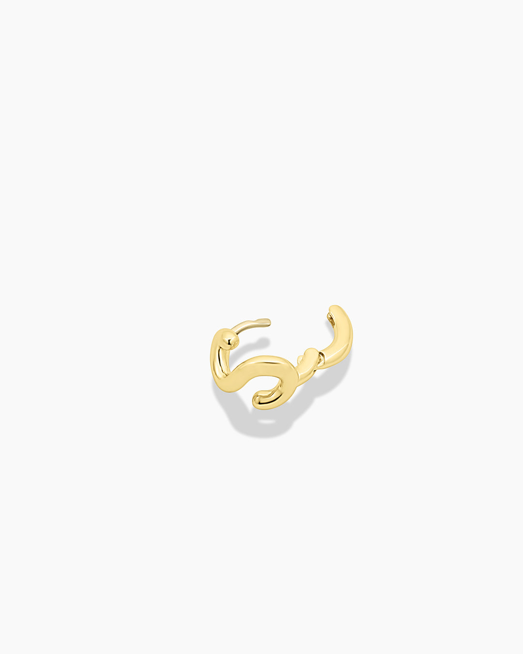 Alphabet Huggie || option::18K Gold Plated, S