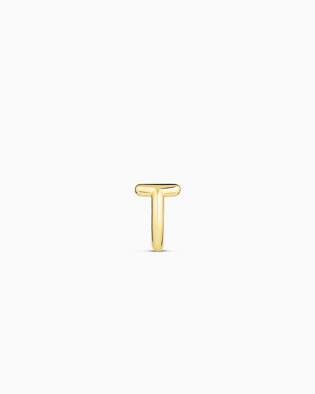 Alphabet Huggie || option::18K Gold Plated, T