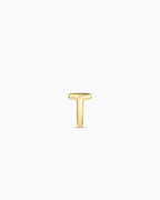 Alphabet Huggie || option::18K Gold Plated, T