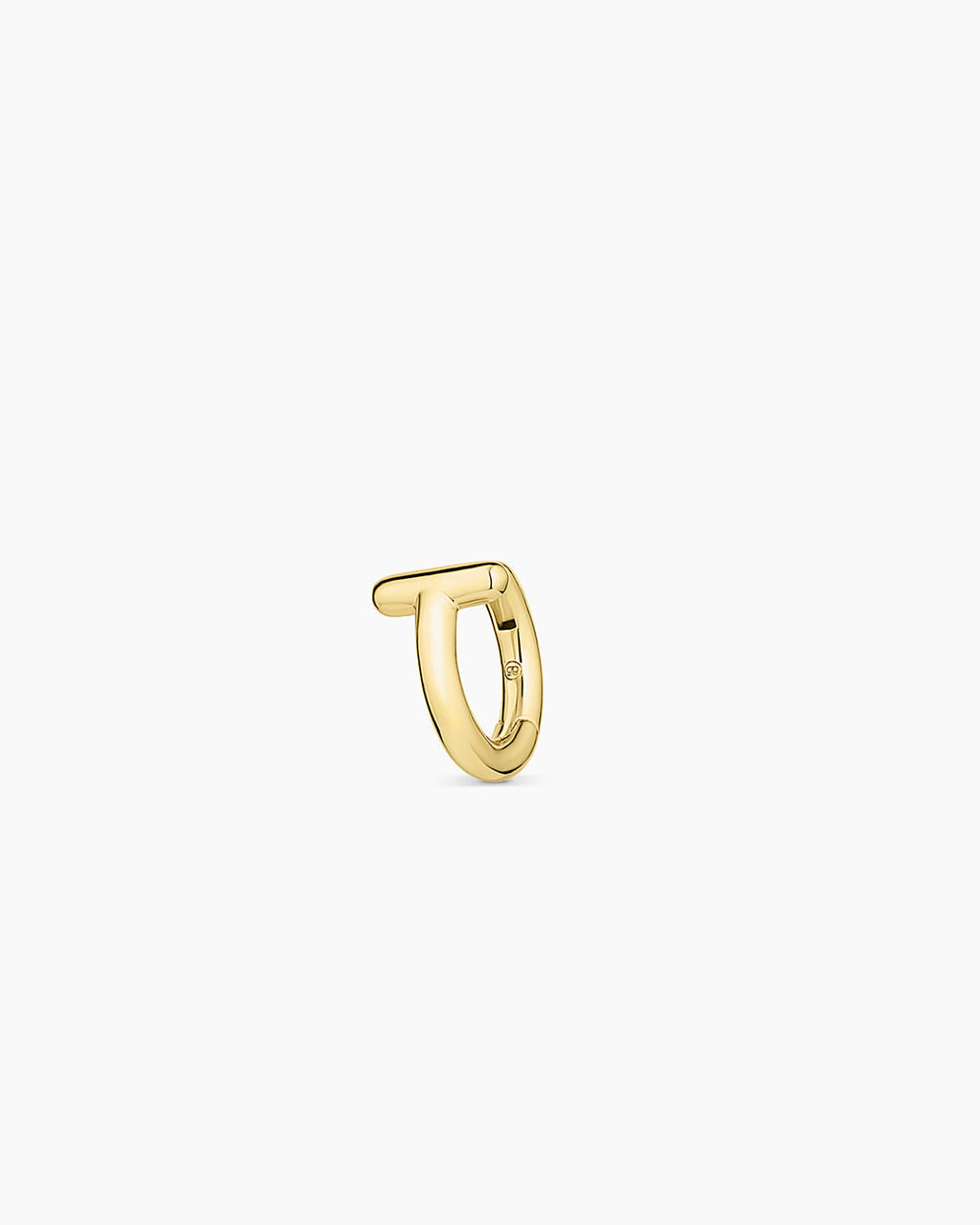 Alphabet Huggie || option::18K Gold Plated, T