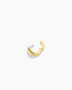 Alphabet Huggie || option::18K Gold Plated, V