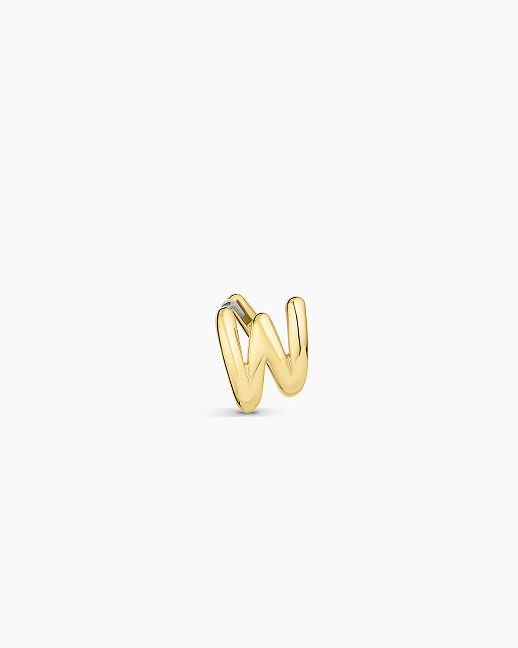 Alphabet Huggie || option::18K Gold Plated, W