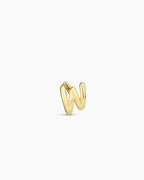 Alphabet Huggie || option::18K Gold Plated, W