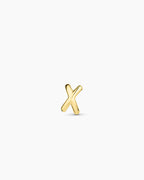 Alphabet Huggie || option::18K Gold Plated, X