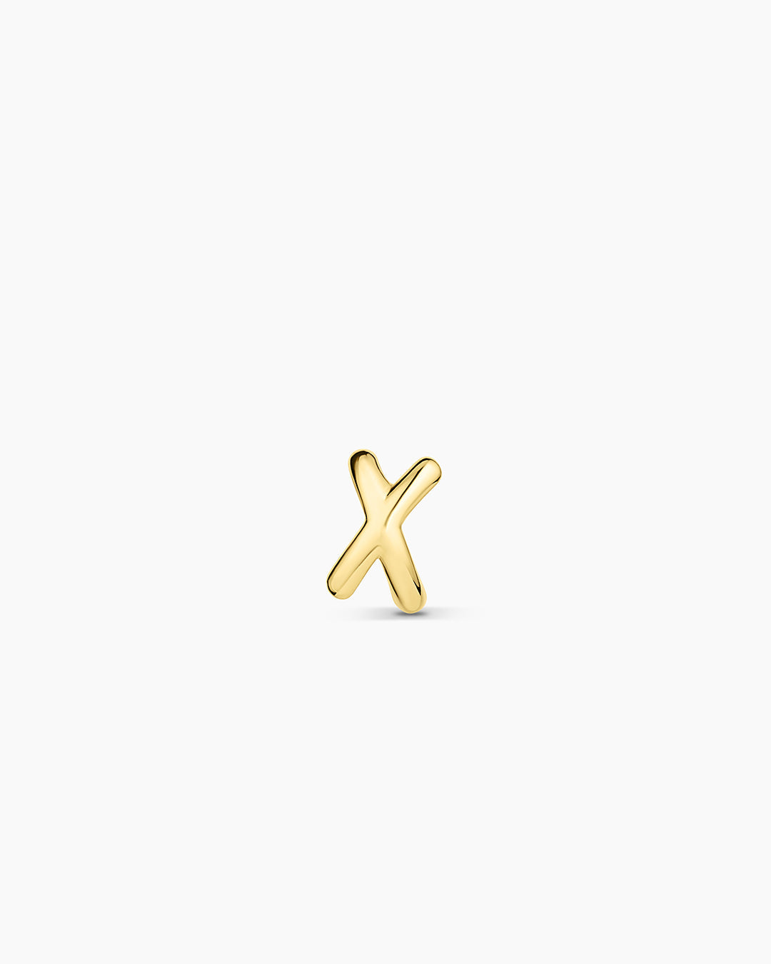 Alphabet Huggie || option::18K Gold Plated, X