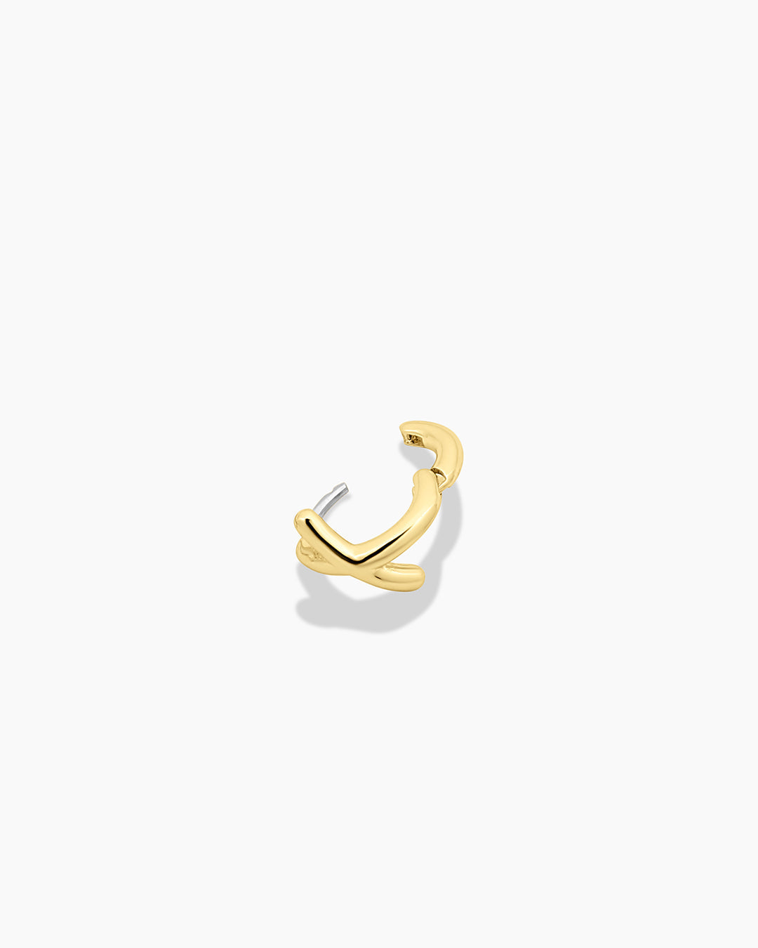 Alphabet Huggie || option::18K Gold Plated, X