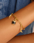 Padlock Stud Parker Charm || option::18K Gold Plated