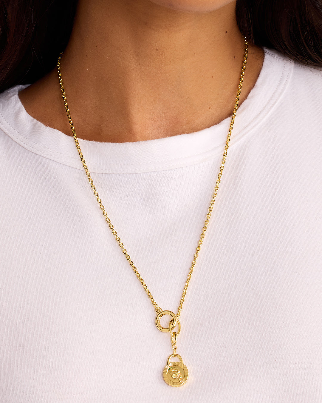 Snake Coin Parker Charm || option::18K Gold Plated