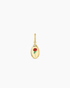 Rose Coin Parker Charm || option::18K Gold Plated