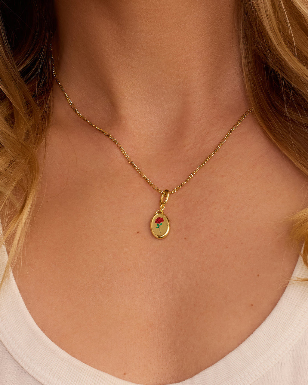 Rose Coin Parker Charm || option::18K Gold Plated