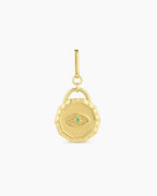 Evil Eye Coin Statement Charm || option::18K Gold Plated