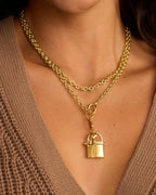 Lock & Key Statement Charm || option::18K Gold Plated