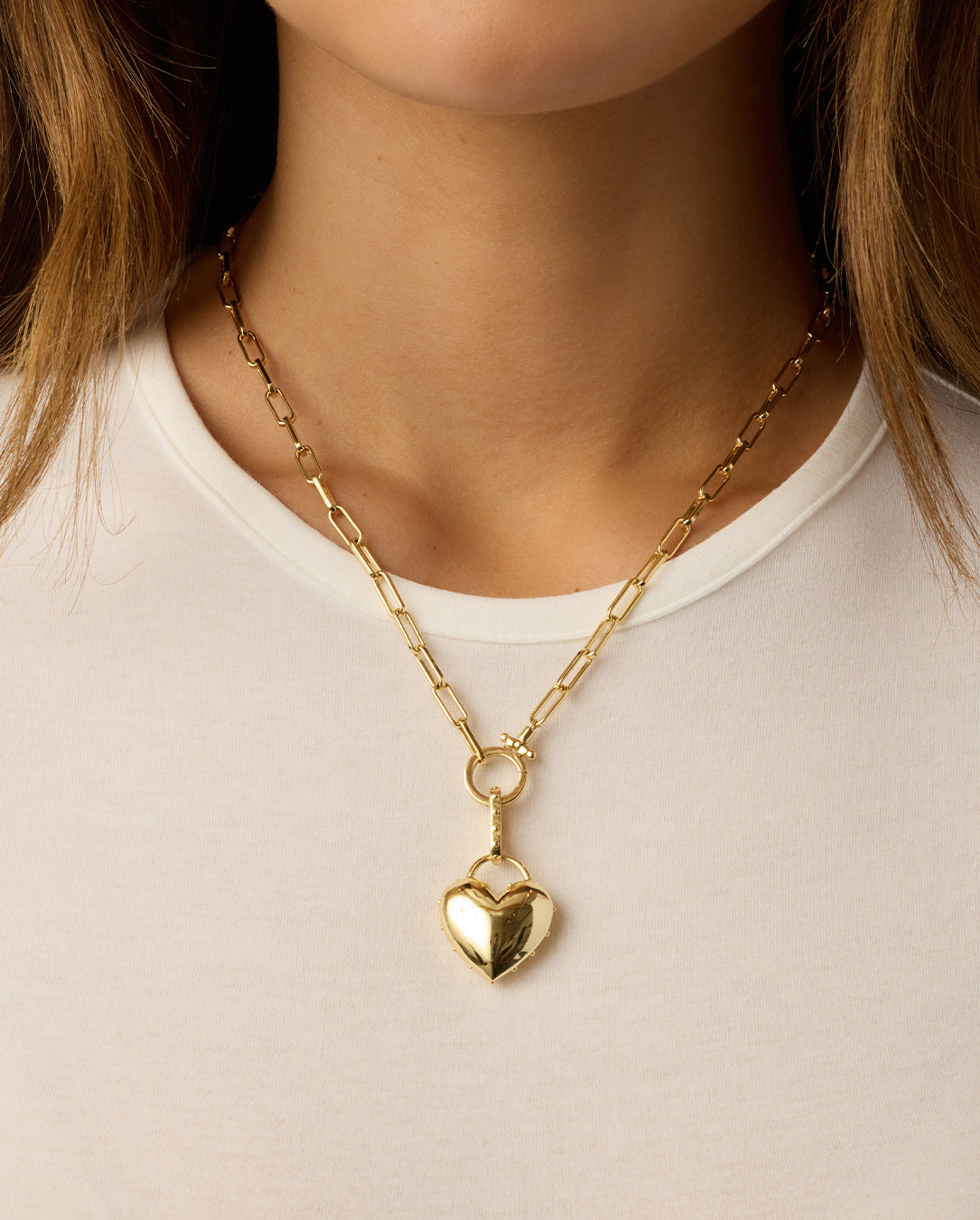 Heart Statement Charm || option::18K Gold Plated