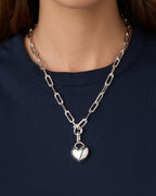 Heart Statement Charm || option::Silver Plated