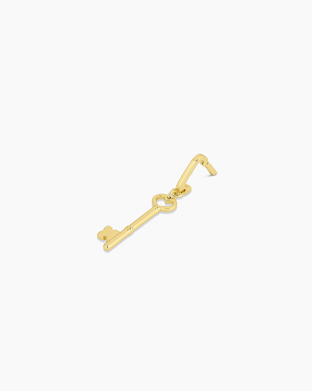 Heart Key Statement Charm || option::18K Gold Plated