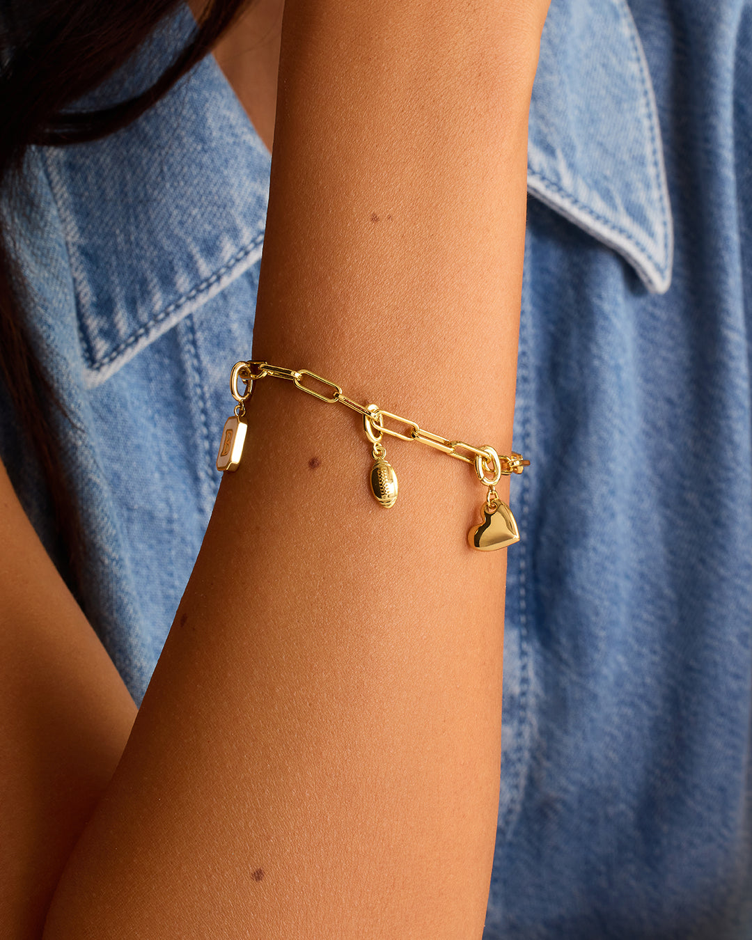 Varsity Parker Charm || option::18K Gold Plated, Football