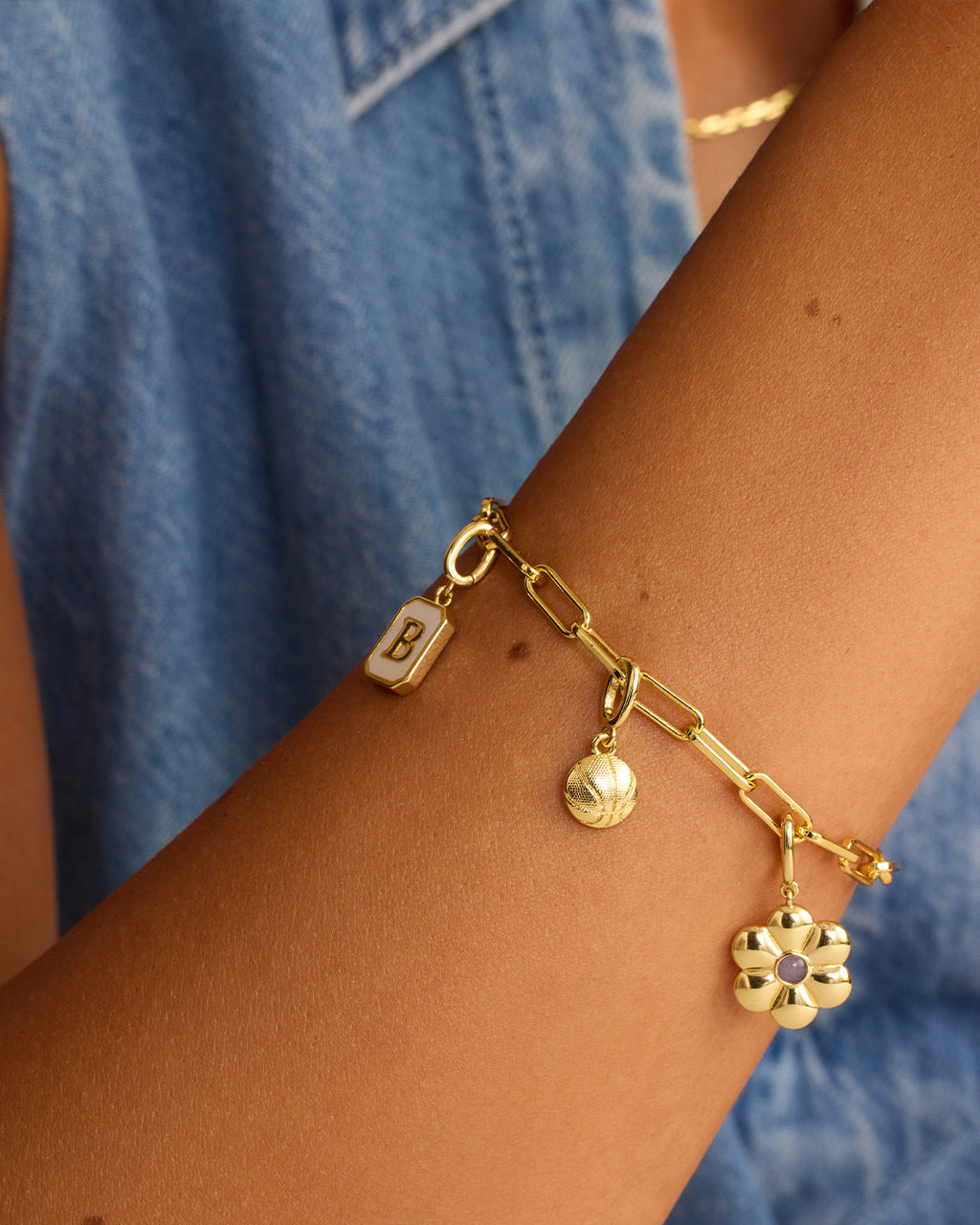 Varsity Parker Charm || option::18K Gold Plated, Basketball