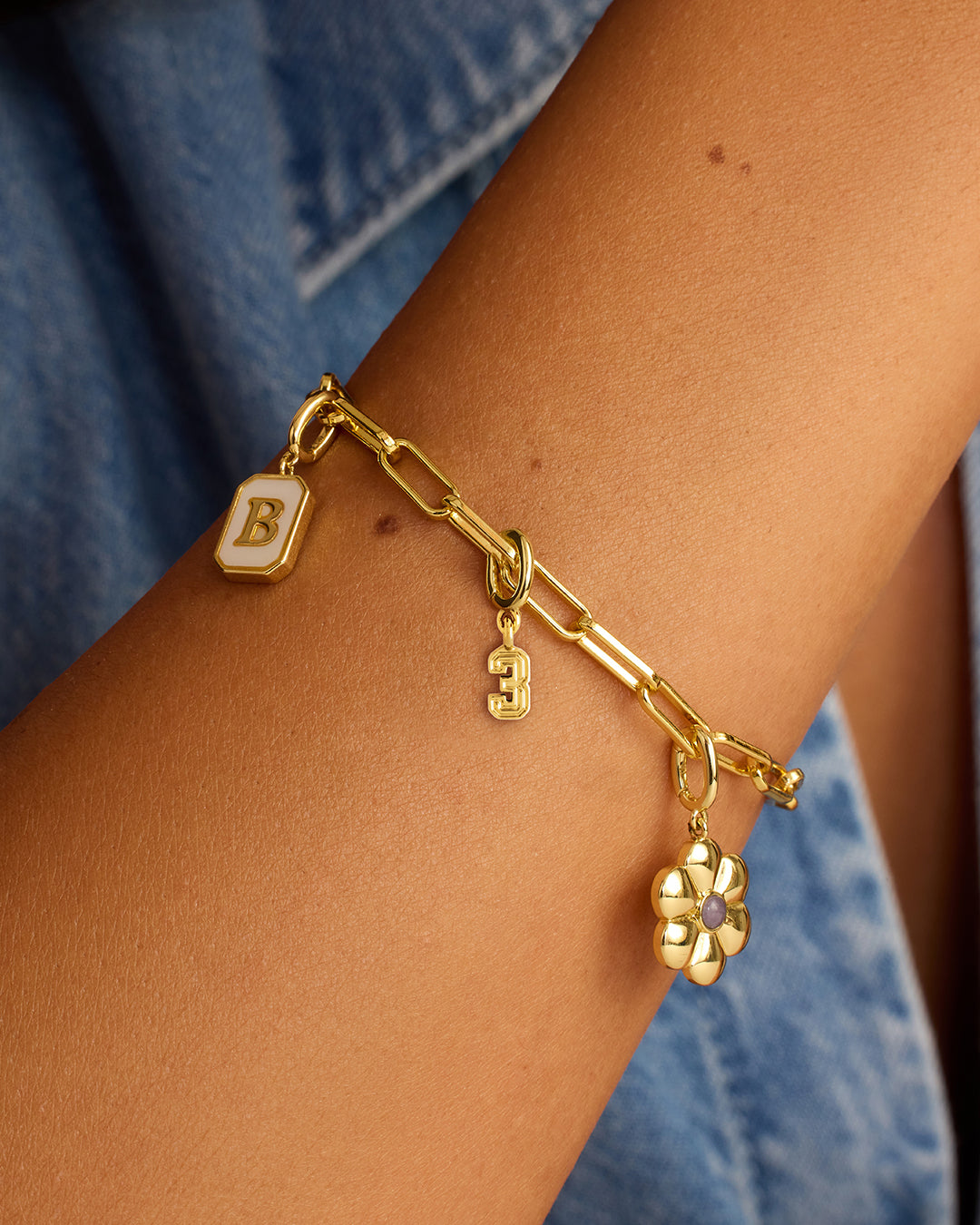 Varsity Sports Parker Charm || option::18K Gold Plated, 3