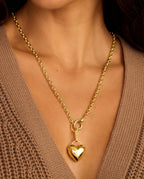 Asher Heart Necklace || option::18K Gold Plated
