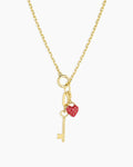 Asher Mini Key to My Heart Necklace || option::18K Gold Plated