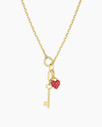 Asher Mini Key to My Heart Necklace || option::18K Gold Plated