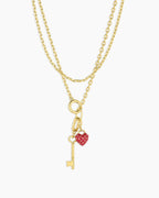 Asher Mini Key to My Heart Necklace || option::18K Gold Plated