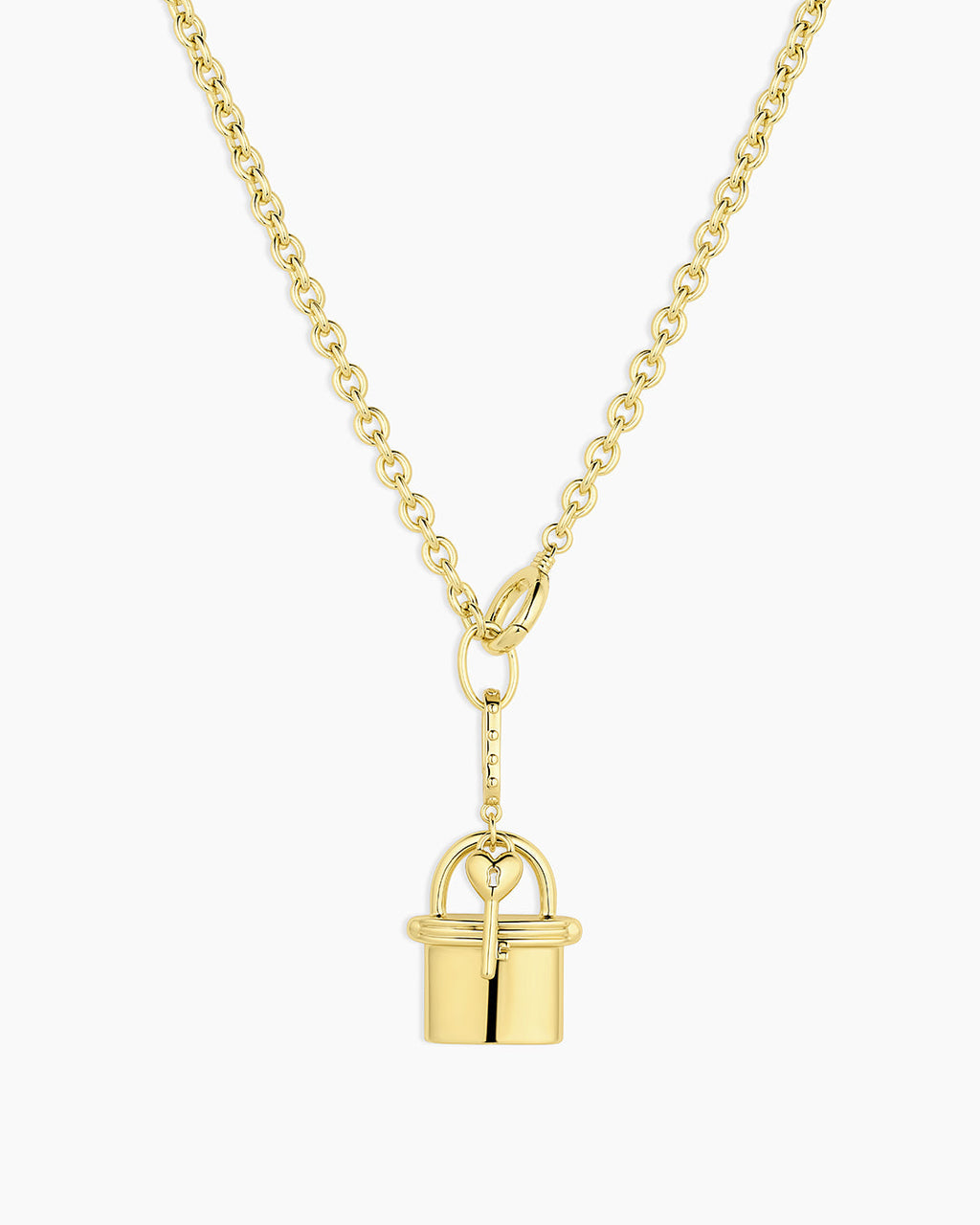Avery Love Lock Necklace || option::18K Gold Plated