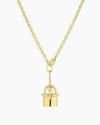 Avery Love Lock Necklace || option::18K Gold Plated