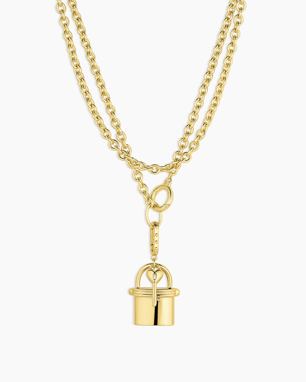 Avery Love Lock Necklace || option::18K Gold Plated