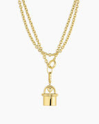 Avery Love Lock Necklace || option::18K Gold Plated