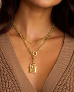 Avery Love Lock Necklace || option::18K Gold Plated