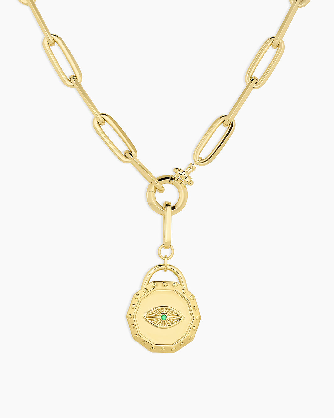 Parker XL Evil Eye Necklace || option::18K Gold Plated